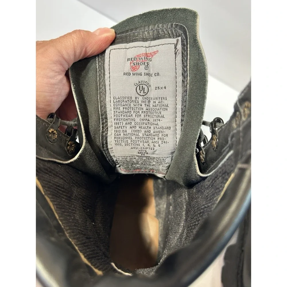 Red Wing 4475 Firefighter Boots Men's 9.5W Black Leather USA NFPA Vibram
